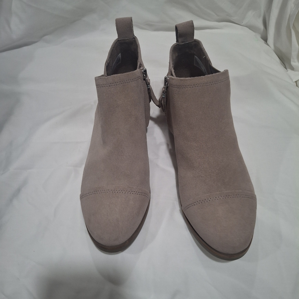Toms Gray Ankle Boots with Elastic Panels